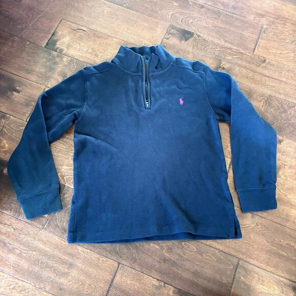 Polo Ralph Lauren Boys Medium 12/14 1/4 Zip Pullover Sweater Black - Picture 1 of 6